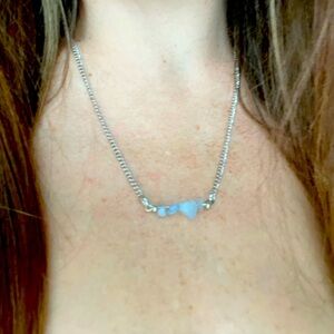 Aquamarine chip stone Necklace